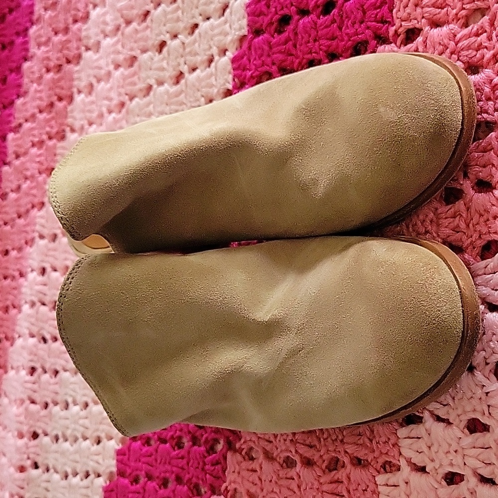 Frye tan heeled mules